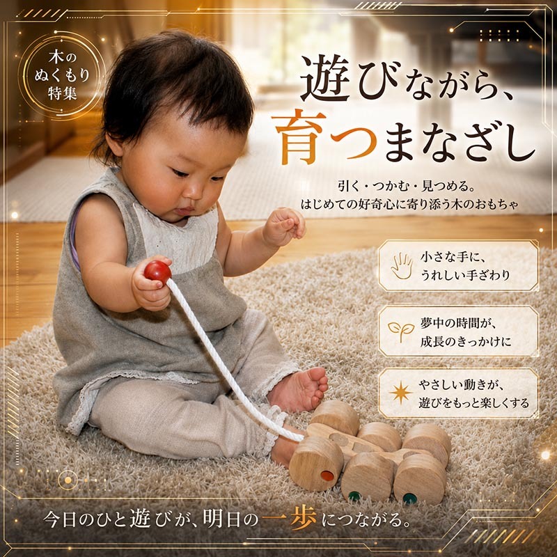 [日本製安心おもちゃ]　六輪車(ミニ)赤ちゃんバージョン　日本グッドトイ受賞 　[木のおもちゃ 日本グッド・トイ委員会選定おもちゃ 知育玩具 1歳 2歳 3歳 4歳 5歳 幼児子供～高齢者 小学生 誕生日ギフト～出産祝いにお薦め♪ 玩具  親子 木育 家族 ]