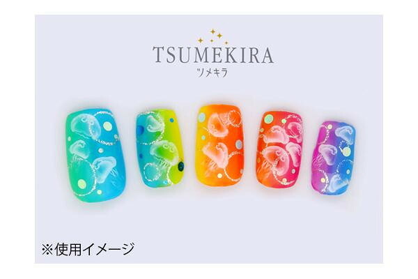 ネイルシール 海月 くらげ クラゲ ジェルネイル ネイルアート TSUMEKIRA ツメキラ NM-KRG-101 貼るだけ セルフネイル マニキュア デコレーション 幻想的 海 マリンデザイン ネイルパーツ