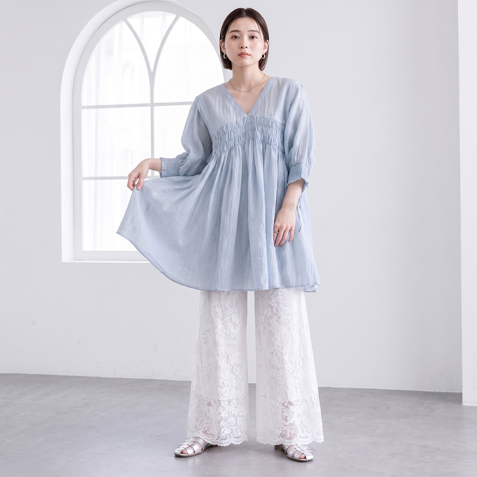 総レース ロングペチパンツ レディース ペチコート レースパンツ 見せパン 裏地付き ウエストゴム レイヤード 重ね着 ワンピース スカート インナー 