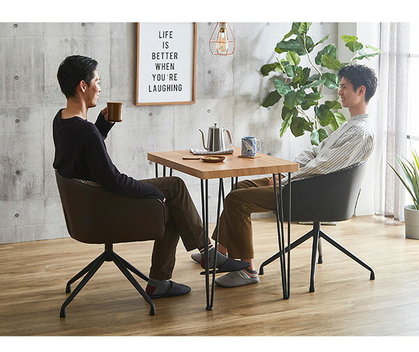 ダイニング家具 2人用 ダイニングテーブルセット カフェ風ダイニングテーブル 3点セット ダイニング3点セット ダイニングセット 2人掛け 2人用テーブル 回転式 ダイニングチェア2脚セット テーブル幅75cm 奥行56cm 高さ73cm