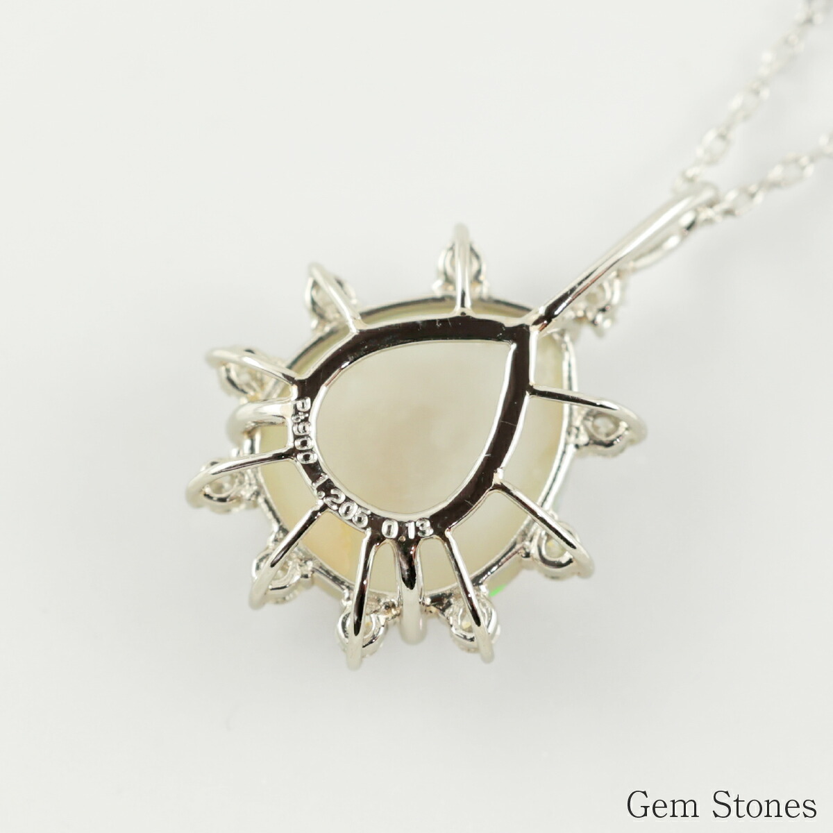 オパール ネックレス 1.205ct ダイヤモンド プラチナ Pt900 ペンダント シンプル エレガント 上品 レディース 宝石 ダイヤ 一粒 一石 ジュエリー 10月 誕生石 プレゼント