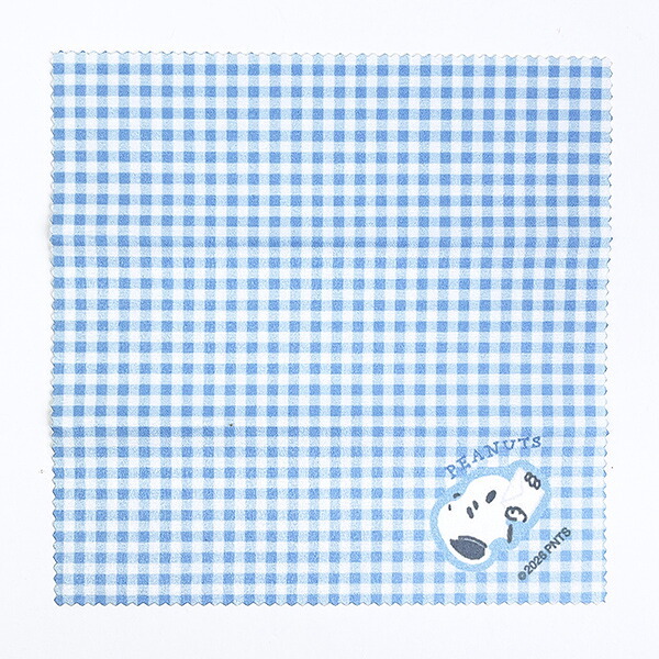 スヌーピー メガネケース ブルー サガラワッペンチェック SNOOPY