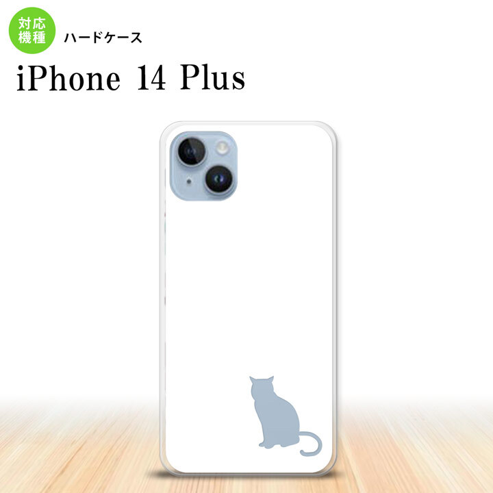 iPhone14 plsu iPhone14 plsu スマホケース 背面ケース ハードケース 猫 影 白 クリア 2022年 10月発売 nk-i14pl-428