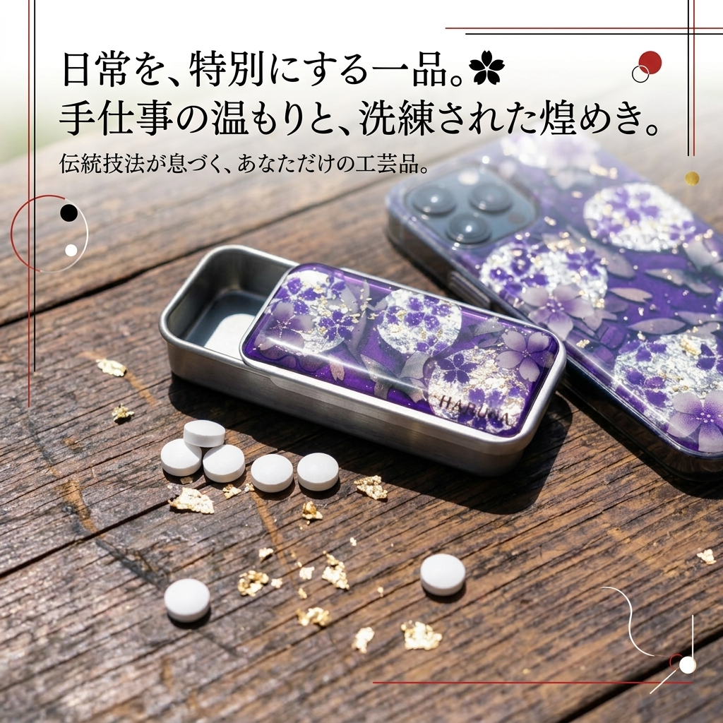 職人の手作り！和柄FRISKケース『野』フリスク タブレット ミント 名入れ 職人 手作り ハンドメイド 送料無料 伝統工芸 桜 和モダン 和柄 和風 和雑貨 ギフト プレゼント 贈り物