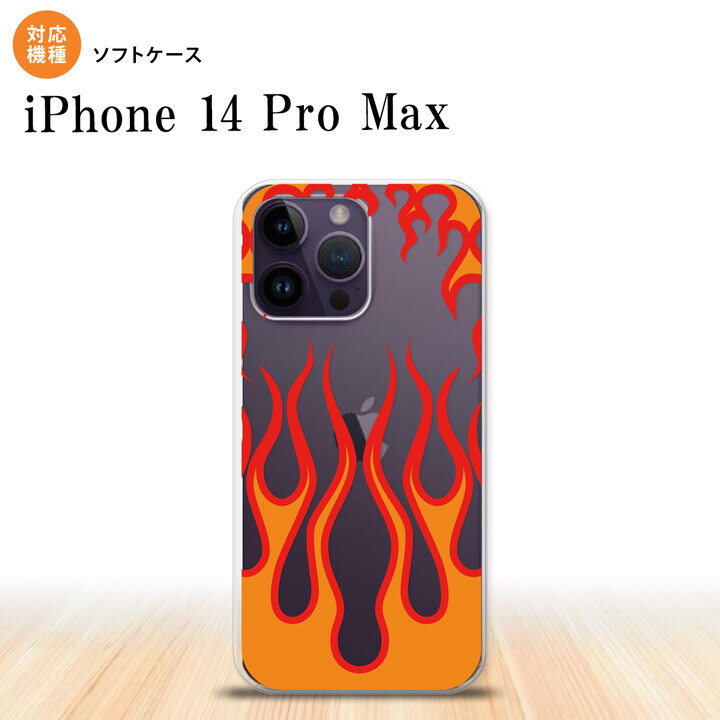 iPhone14 ProMax iPhone14 Pro Max スマホケース 背面ケースソフトケース ファイヤー 炎 クリア 赤 2022年 9月発売 nk-i14pm-tp1314