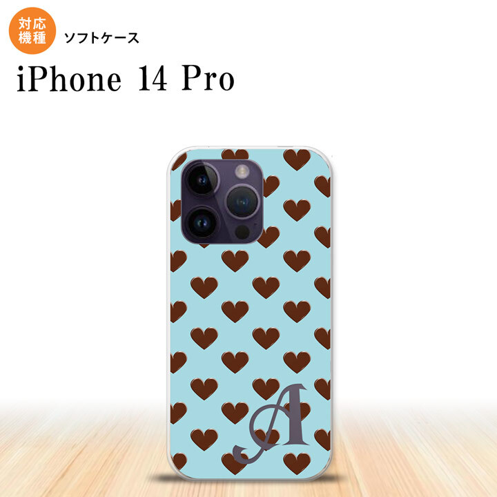 iPhone14 Pro iPhone14 Pro スマホケース 背面ケースソフトケース ハート B 青 +アルファベット 2022年 9月発売 nk-i14p-tp172i