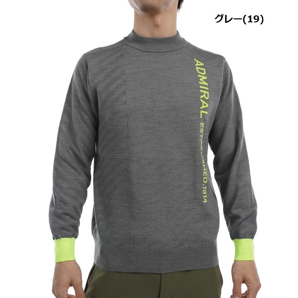 アドミラル ゴルフ メンズ ラインロゴ モックネックセーター ADMIRAL GOLF ADMA466 秋冬モデル お誕生日祝い お祝い 記念品 お父さん 父の日 彼氏 男性 30代 40代 50代 60代  還暦祝い 敬老の日 人気プレゼント プレゼント