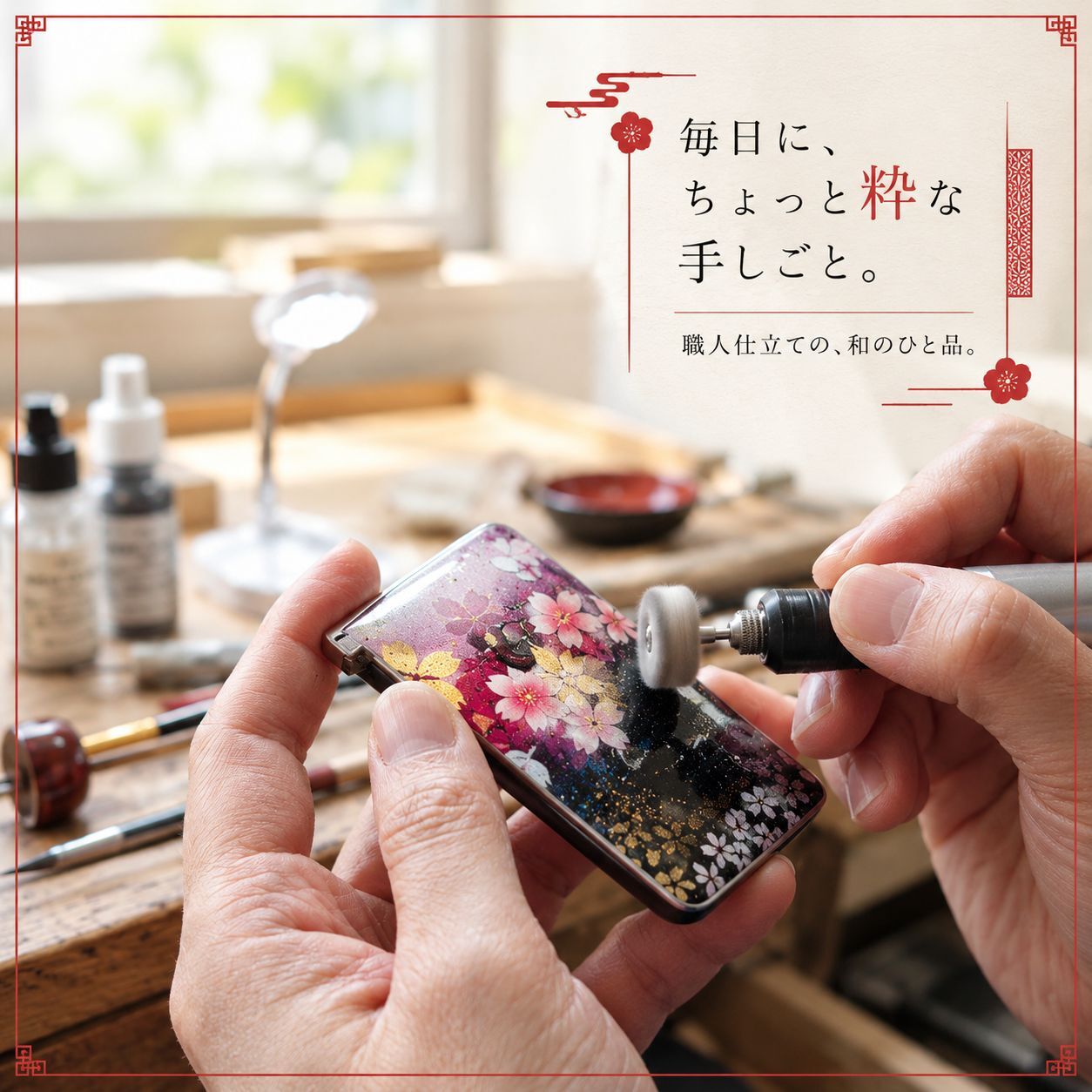 匠の技！和柄ペアMINTIAケース「個」ミンティア フリスク 名入れ 職人 手作り ハンドメイド 送料無料 伝統工芸 桜 和モダン 和風 和雑貨 ギフト プレゼント