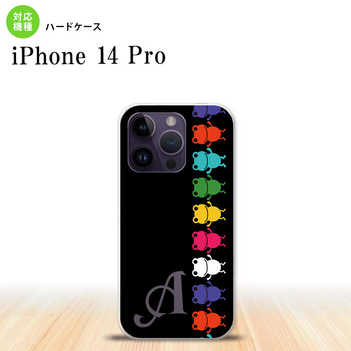 iPhone14 Pro iPhone14 Pro スマホケース 背面ケース ハードケース カエル かえる 帯 A 黒 +アルファベット 2022年 9月発売 nk-i14p-674i