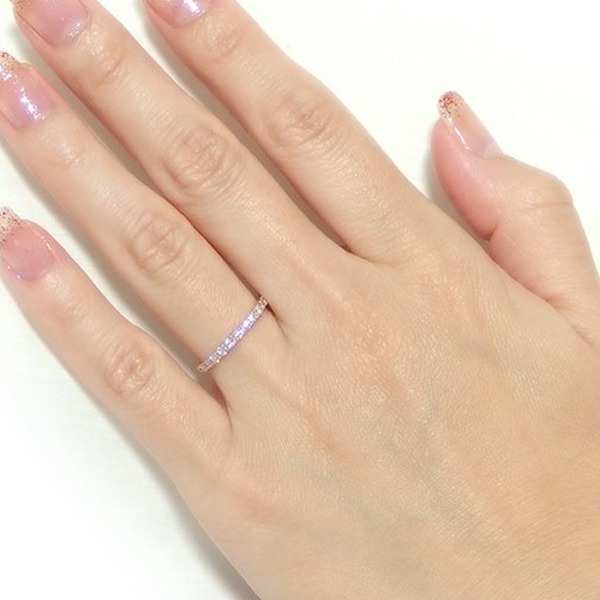 ダイヤモンド リング ハーフエタニティ 0.3ct K18 ピンクゴールド 9号 指輪 エタニティ 0.3カラット 18金 鑑別カード付き 天然ダイヤ 人気 シンプル レディース ジュエリー