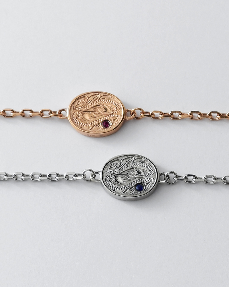 ハワイアンジュエリー ペアブレスレット つけっぱなし 刻印 ステンレス 金属アレルギー ブランド 大人 シンプル オーバル サファイア ルビー ハワジュ 金アレ サージカルステンレス 2本セット クリスマス 誕生日 記念日 プレゼント テラグラティア Terra-gratia PairBracelet【lstb016pair】