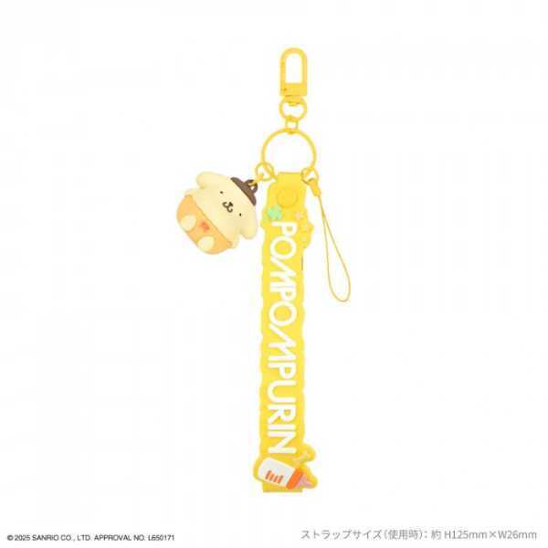 ポムポムプリン ハンドストラップ 3Dマスコット付き キャラクター 雑貨 スマホ ストラップ 落下防止 キーホルダー かわいい グッズ SANRIO サンリオ SANG-430PN サンリオ正規ライセンス品