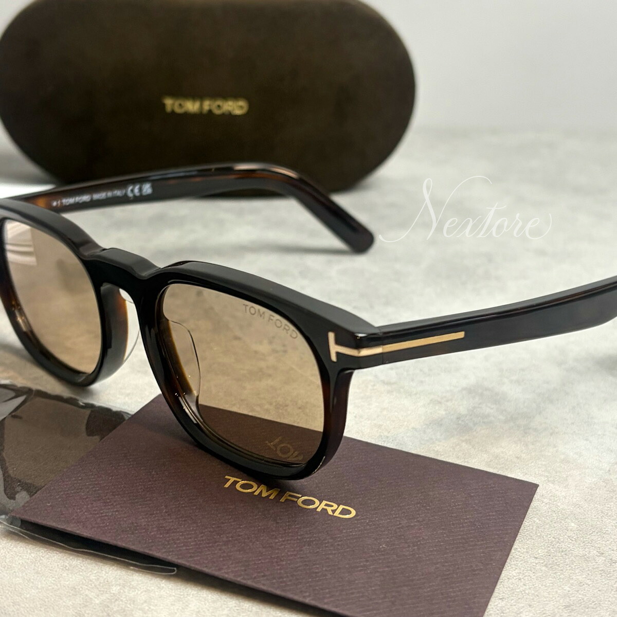 【並行輸入品】【正規品・新品】TOMFORD トムフォード TF1122D FT1122D 52E ダークハバナ ブラウン イタリア製 サングラス メガネ 眼鏡 メンズ レディース TOM FORD トム フォード 伊達メガネ ビジネス アジアンフィット
