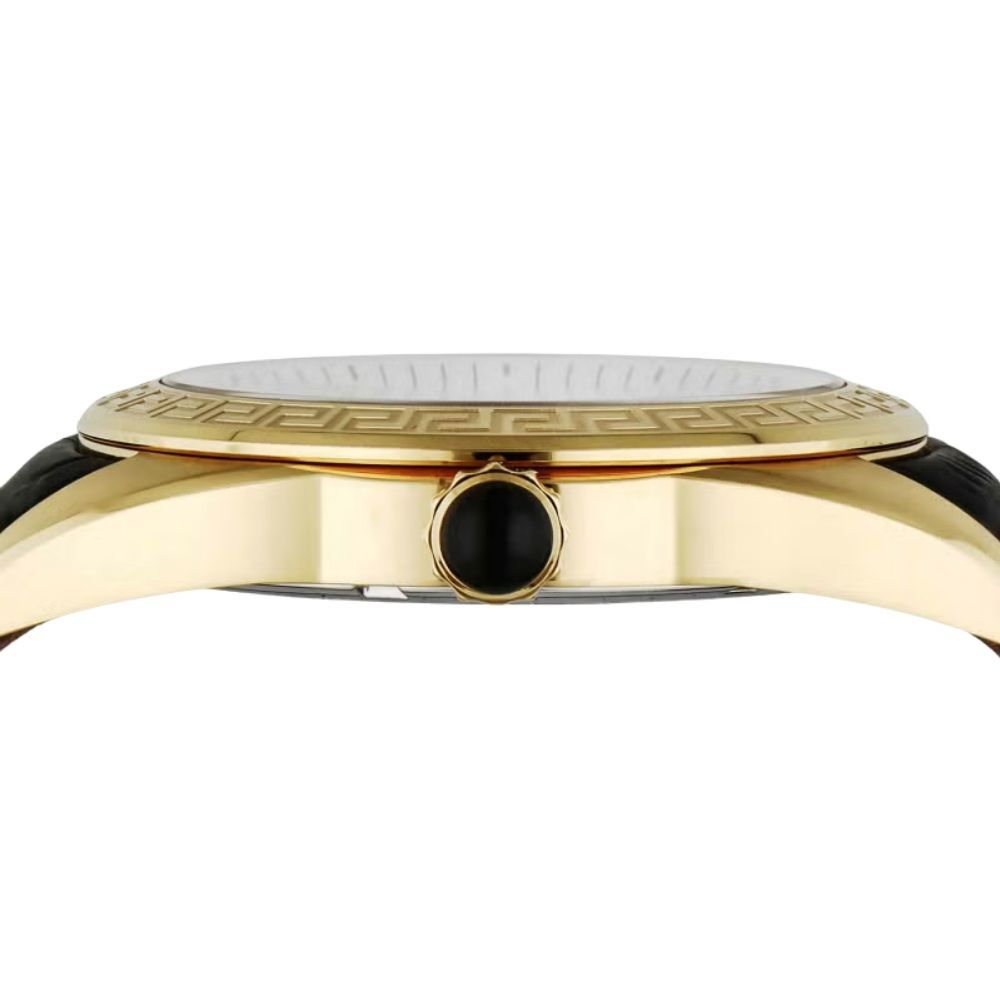 ヴェルサーチェ 腕時計 メンズ ゴールド シルバー ブラック 42mm VERSACE V-SPORT ブイスポーツ グレカ メデューサ 黒 レザー 革ベルト スイス製 メンズ腕時計 高級 ブランド おしゃれ プレゼント ギフト 卒業 入学 お祝い