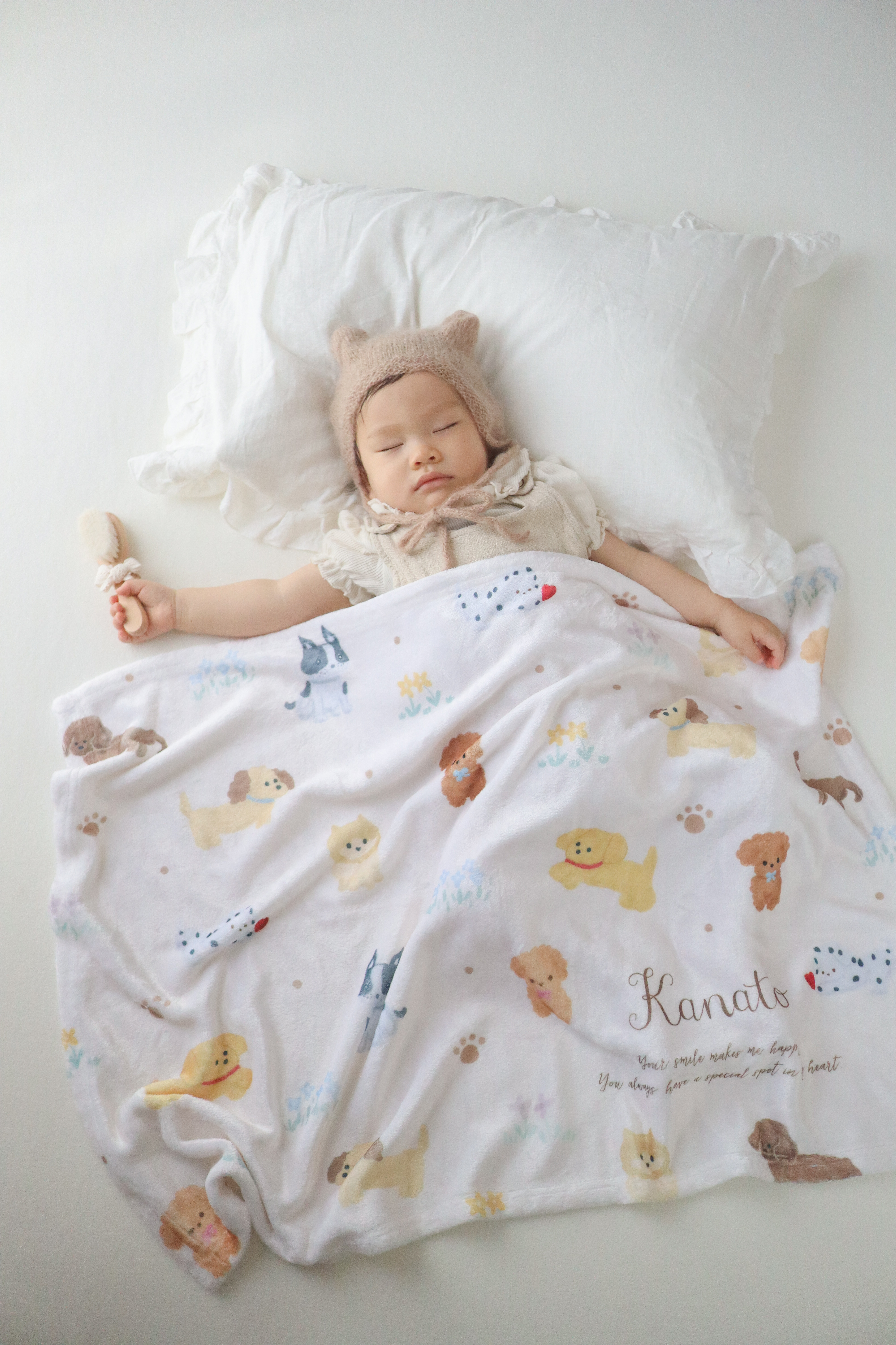 【お名前入りブランケット】わんちゃん柄 犬 いぬ ペット トイプードル ダルメシアン フレンチブルドッグ 名入れ ギフト 出産祝い ニューボーン 誕生日 出産準備 撮影アイテム ベビーブランケット