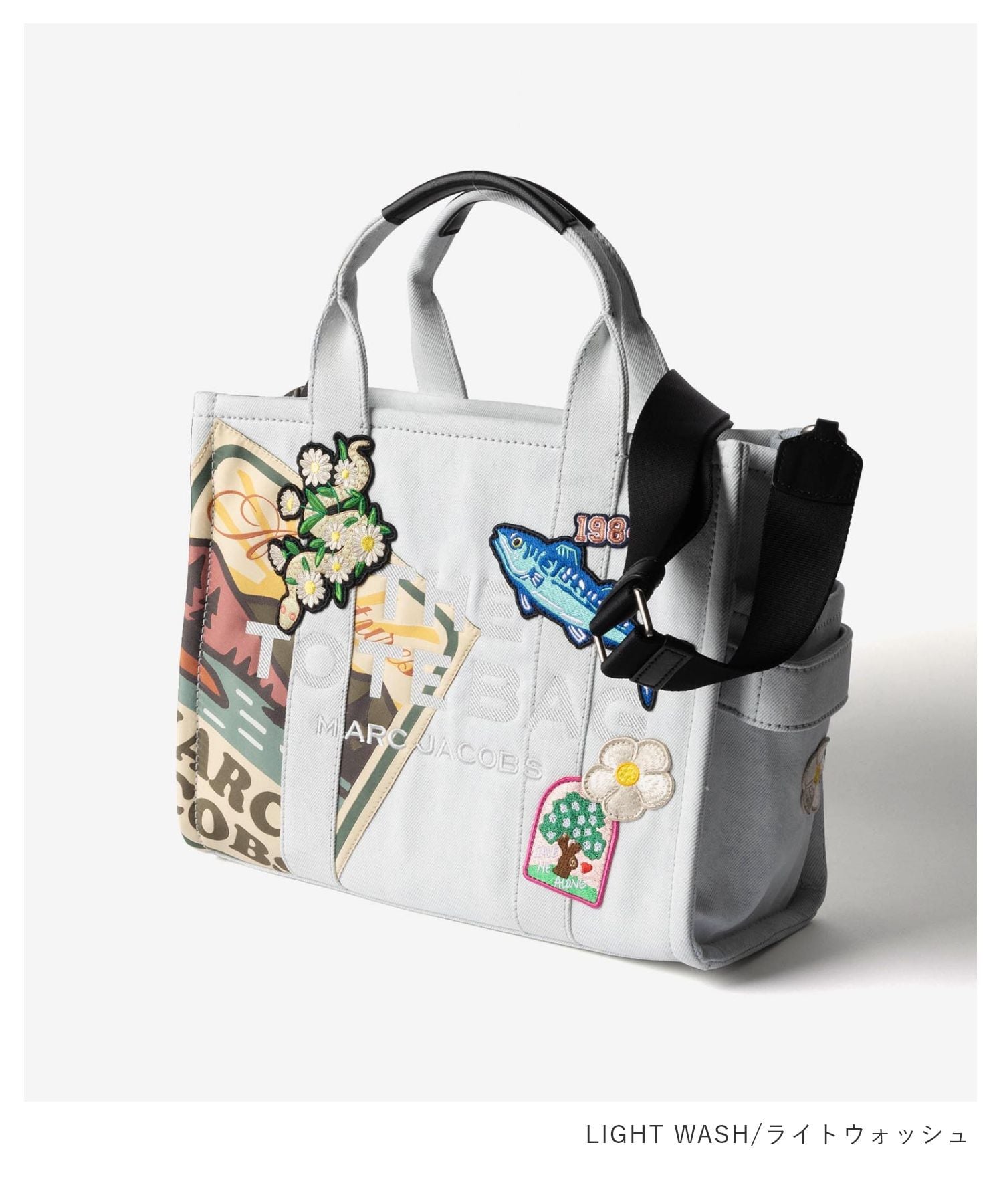 マークジェイコブス MARC JACOBS THE CAMP PATCHWORK DENIM MEDIUM TOTE BAG ザ キャンプ パッチワーク デニム ミディアム トート バッグ 2P6HTT008H02 ショルダーバッグ レディース バッグ