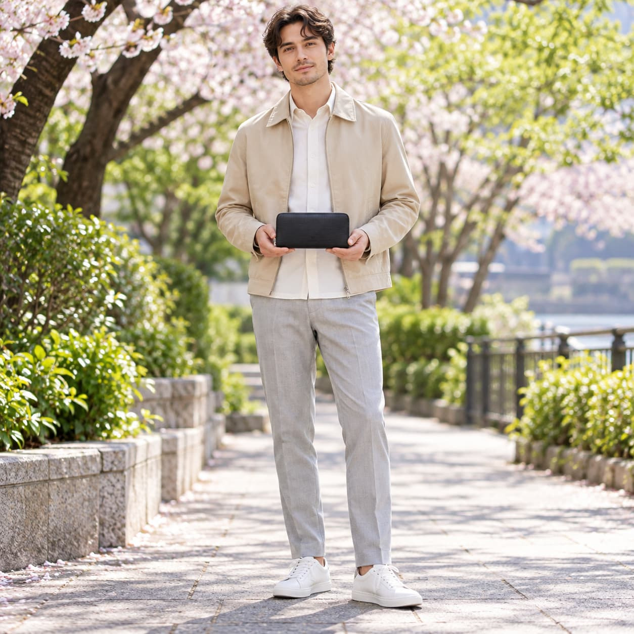 LANVINenBlue ランバンオンブルー ロングウォレット 財布 ウォレット ゼブダ 長財布  メンズ 普段使い 牛革 レザー