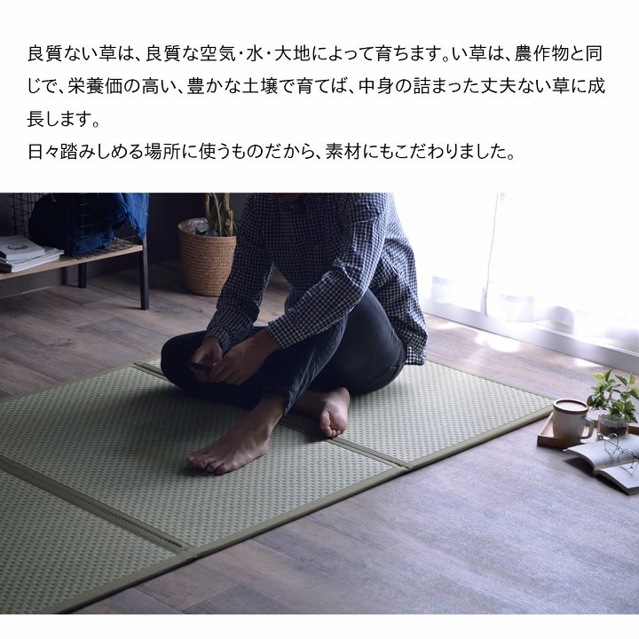 畳マットレス マットレス 三つ折り 日本 国産 畳 カビ防止 置き畳 軽量 梅雨 湿気 対策 新生活 こたつ敷 フロアマット 約100×210cm い草マットレス 折りたたみ畳 敷きマット 和室 フローリング 寝室 畳敷き 折り畳みマット 寝具 敷き寝具
