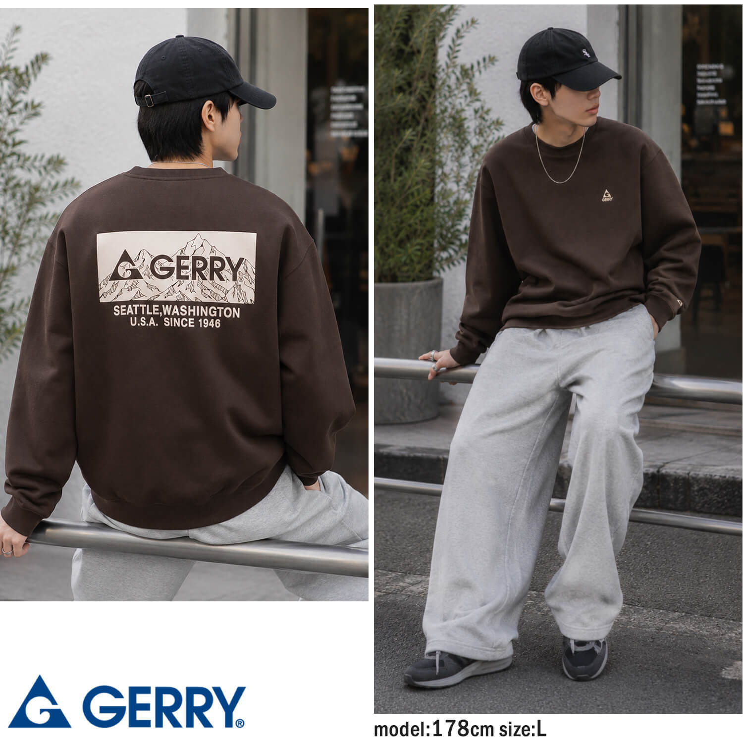 【予約】GERRY ジェリー スウェット トレーナー メンズ レディース gea-m0032 裏起毛 バックプリント 長袖 刺繍 クルーネック 防寒 ビッグシルエット オーバーサイズ アメカジ アウトドア ストリート カジュアル M L LL 2026FW Karlas 別注