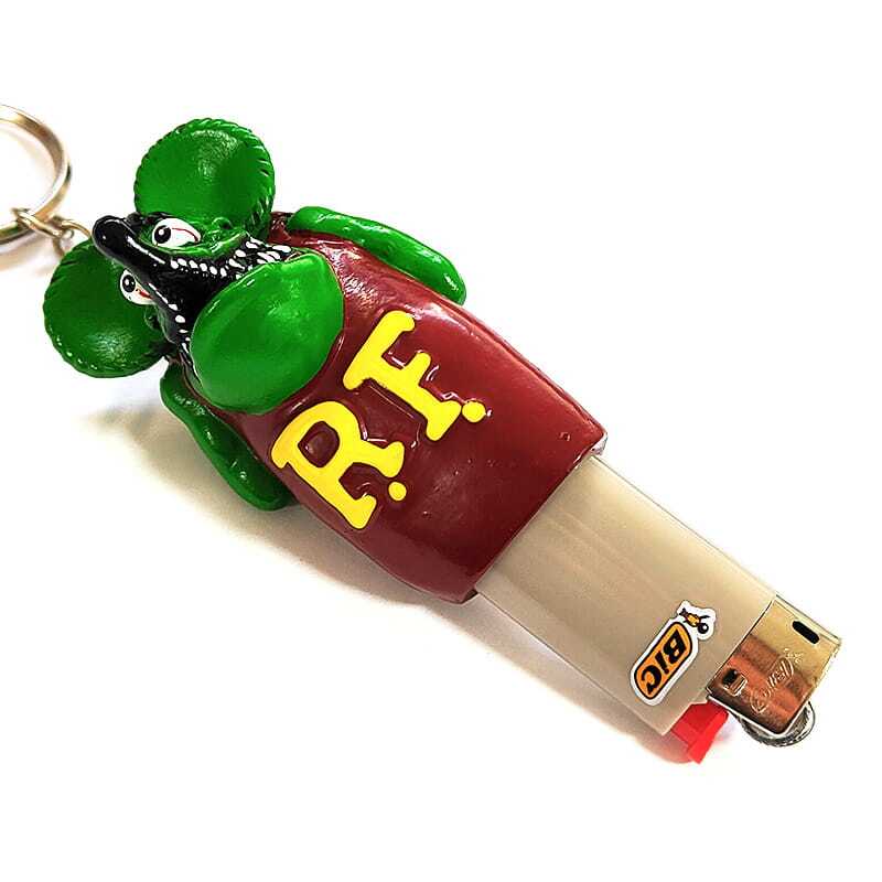 ライターキャップ ラットフィンク 選べる 3色 グリーン オレンジ ピンク おしゃれ RatFink ライターケース キーリング キーホルダー かわいい BICライター付き かっこいい 男性 メンズ プレゼント ギフト