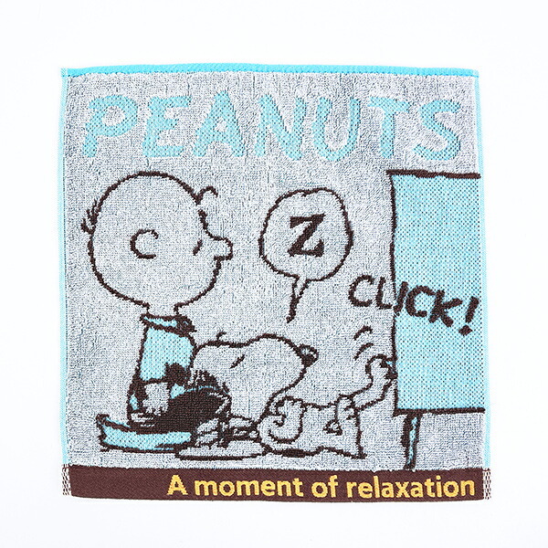 スヌーピー ミニタオル CLICK グレー ハンカチ SNOOPY
