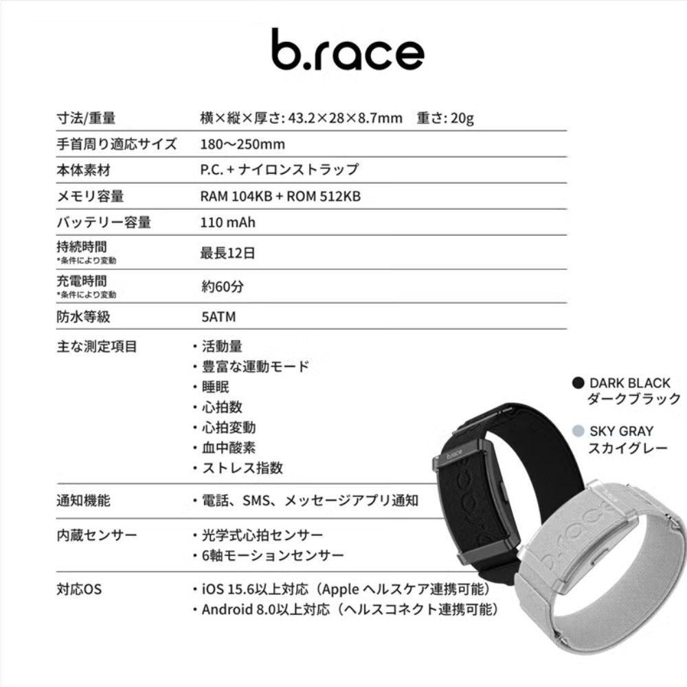 正規品 健康グッズ ペア 2本セット プレゼント スマートバンド 画面なし メンズ レディース 男女兼用 歩数計 散歩 ウォーキング 睡眠記録 AI健康管理 夫婦 カップル 両親 おじいちゃん おばあちゃん 誕生日 結婚記念日 敬老の日 b.race ブレス 成人 卒業 入学