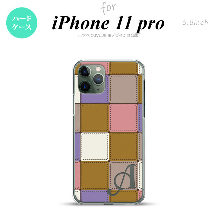 iPhone11Pro iPhone11 Pro スマホケース ハードケース パッチワーク ミックスC ベージュ +アルファベット メンズ レディース nk-i11p-1673i