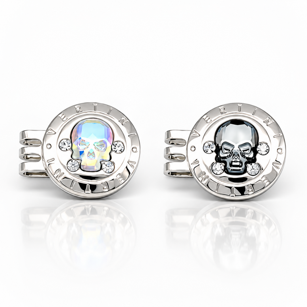 【記念品】VERTINI プレミアムゴルフマーカー (SKULL)・ゴルフボールセット (3球or6球入) ギフト プレゼント