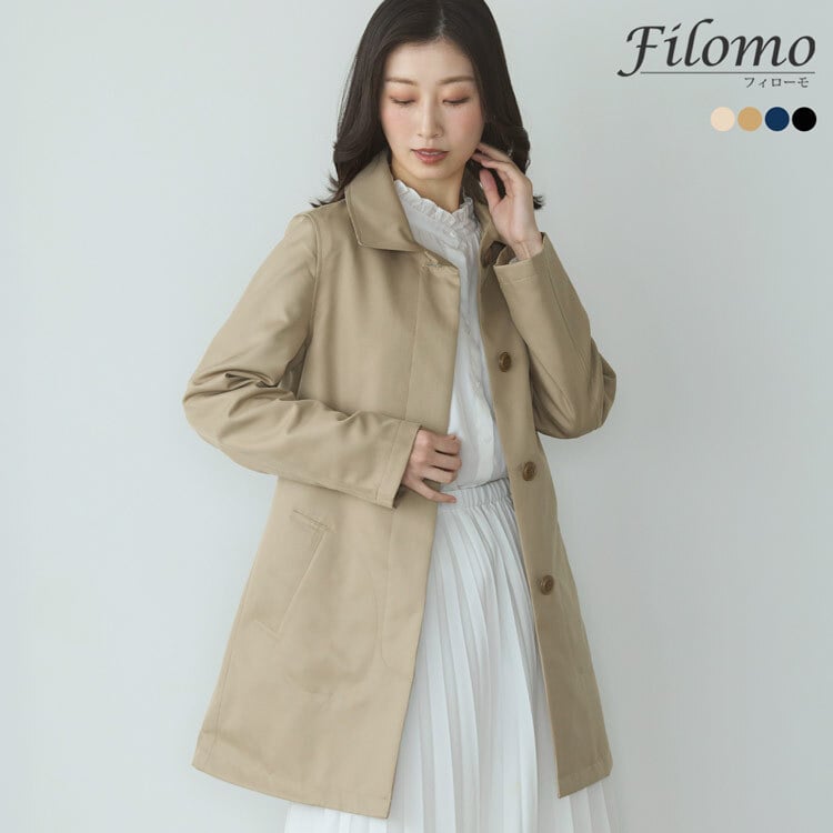 スプリングコート 弱撥水 レディース コート Aライン ステンカラーコート 入学式 入園式 卒入学 Filomo ステンカラー はっ水 アウター 通勤 春 秋 ライトアウター 仕事 ビジネス フォーマル 卒業式 卒園式 ギフト 5F (08000069r)
