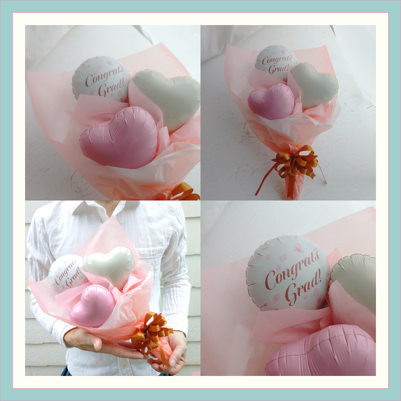 【Congrats】【バルーンブーケ】【メッセージバルーン入り】【選べる2色】かわいいハートバルーン入り 3980円以上送料無料 同梱OK  |  ミニブーケ バルーンミニブーケ バルーン入りミニブーケ 花束 バルーン花束 バルーン入り花束 バルーン入りブーケ お祝い 誕生日 合格祝い 卒業祝い 入学祝い 送別 プチギフト