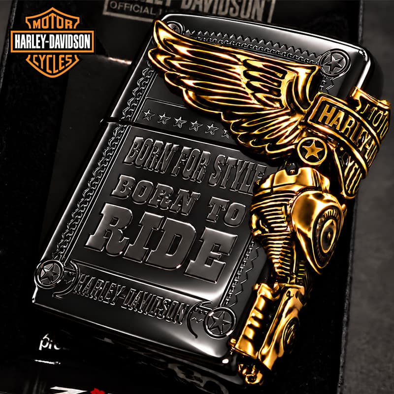 ジッポ ライター ハーレー ダビッドソン ZIPPO ブラック チタン加工 かっこいい 3面大型メタル イーグル HARLEY-DAVIDSON 日本国内限定モデル ジッポー ギフト