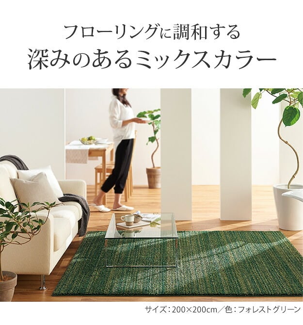 ホットカーペット カバー 電気カーペット対応 ミックスカラーホットカーペット・カバー-ルーナ 1.5畳(200x140cm) ホットカーペット本体セット ラグ ラグマット モダン シンプル 北欧 無地 ミックスシャギー 防ダニ 滑り止め おしゃれ 防炎