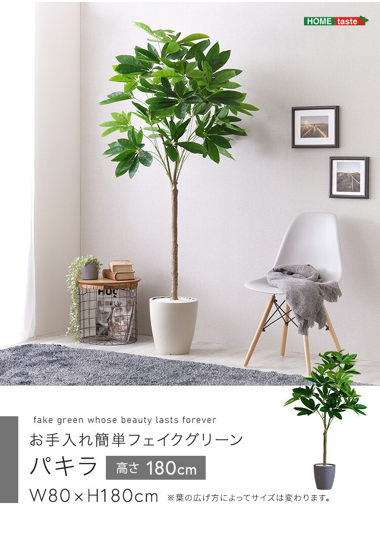 お手入れ簡単 フェイクグリーン パキラ Lサイズ(180cm)