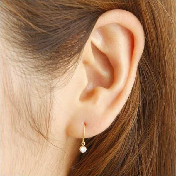 ダイヤモンドピアス 18金 K18 イエローゴールド 0.2ct フックピアス レディース ジュエリー アクセサリー 天然石 揺れるピアス ギフト プレゼント 記念日 誕生日