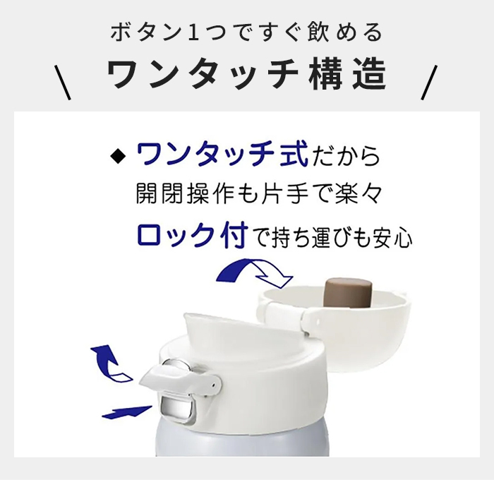 ボトル 日本製 450ml/350ml ステンレスボトル マイボトル 水筒 ワンタッチボトル 片手で開閉 ロック付き 真空二重構造 保温保冷 漏れにくい 通勤 通学 オフィス ジム ランニング アウトドア 新生活 おしゃれ かわいい シンプル 人気 プレゼント