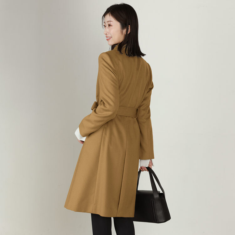 カシミヤ コート レディース カシミヤ100% ロングコート 着丈100cm テーラード ロング丈 ベルト付き 入学式 入園式 卒入学 通勤 グレージュ/キャメル/ダークグレー/ブラック カシミヤコート 秋 冬 卒業式 卒園式 ギフト プレゼント 6F (4515r)