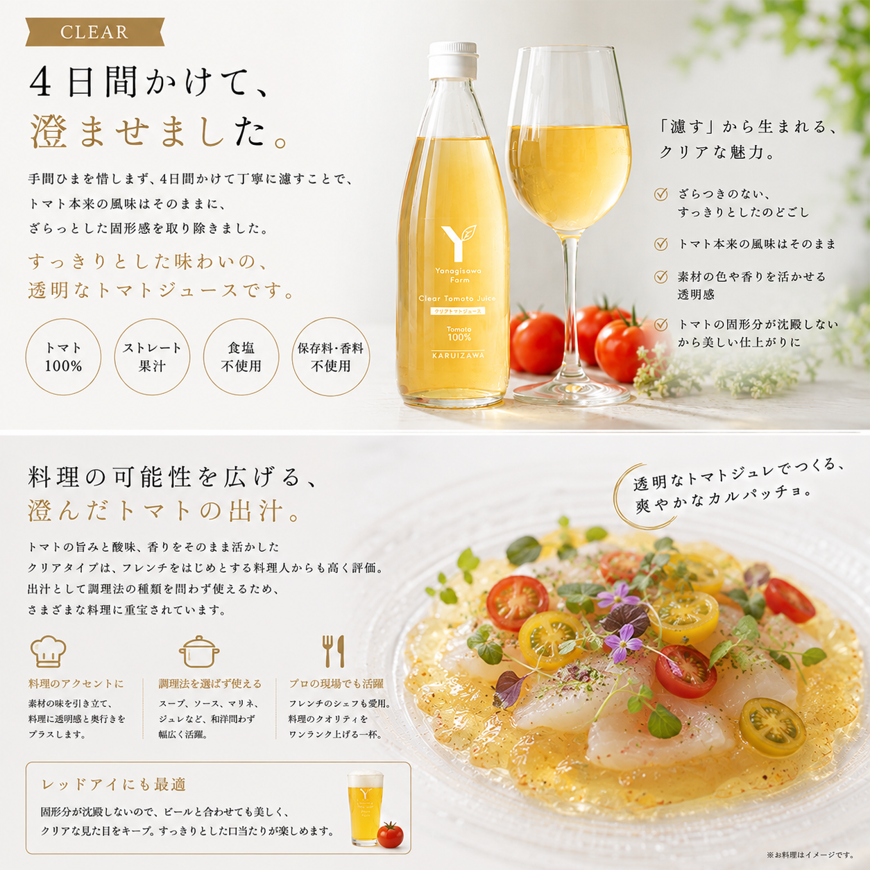軽井沢 YFARM トマトジュース 1L ストレート果汁・トマト100％
