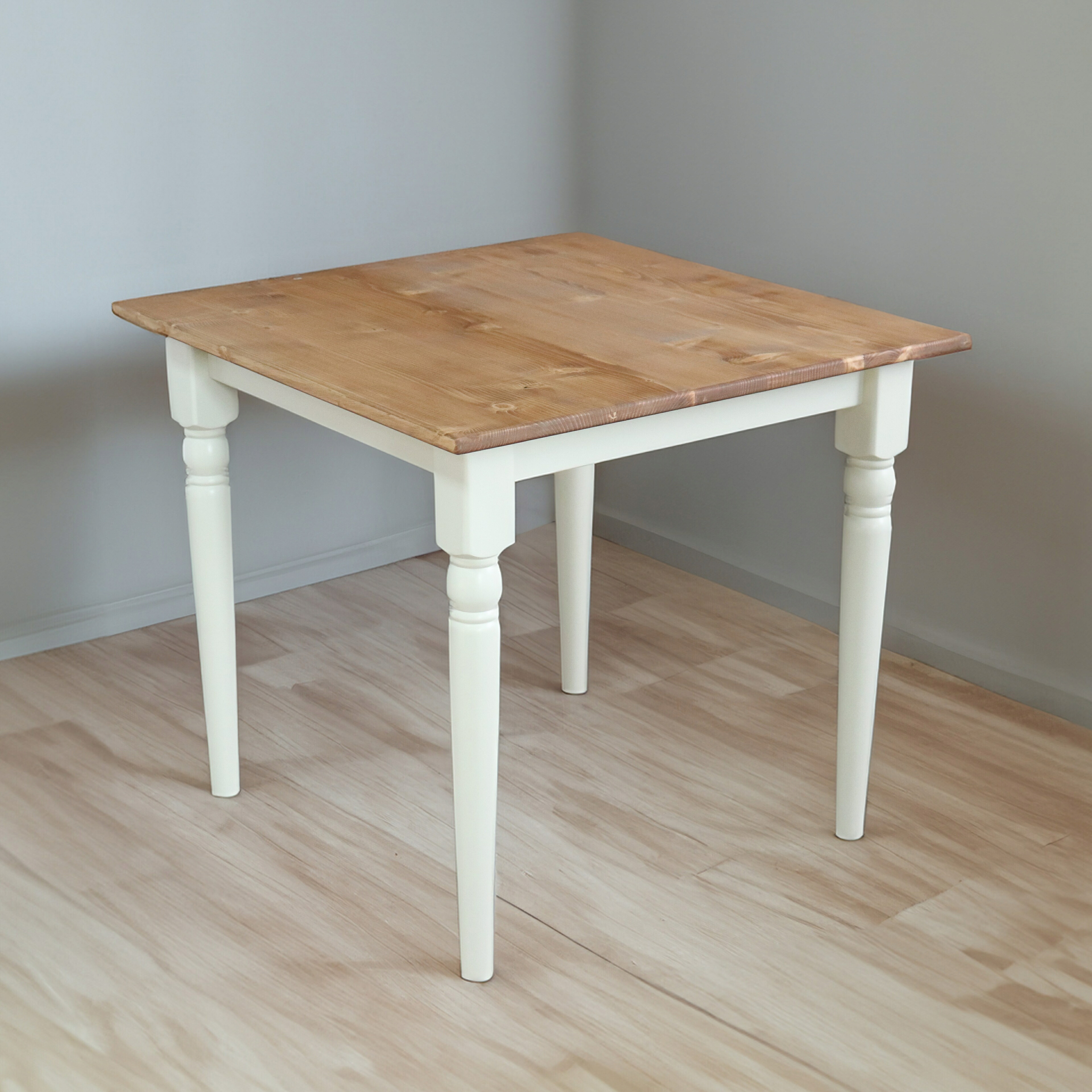 ダイニングテーブル ラベンダー 無垢材 パイン材 天然木 80×80cm・135×80cm W80xD80xH72cm / W135xD80xH72cm 食卓テーブル 木製 食卓机 リビング ダイニング ホワイト おしゃれ 新生活