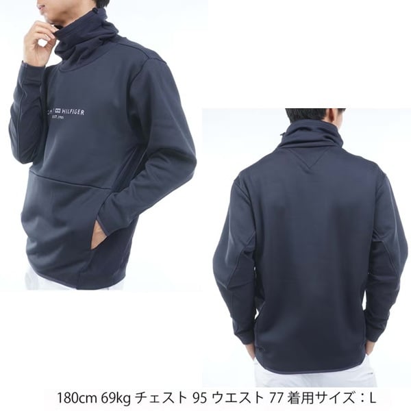 トミーヒルフィガー ゴルフ メンズ ネックウォーマー付 スウェット TOMMY HILFIGER THMA678 2026年秋冬モデル お誕生日祝い お祝い 記念品 お父さん 父の日 彼氏 男性 30代 40代 50代 60代  還暦祝い 敬老の日 人気プレゼント プレゼント