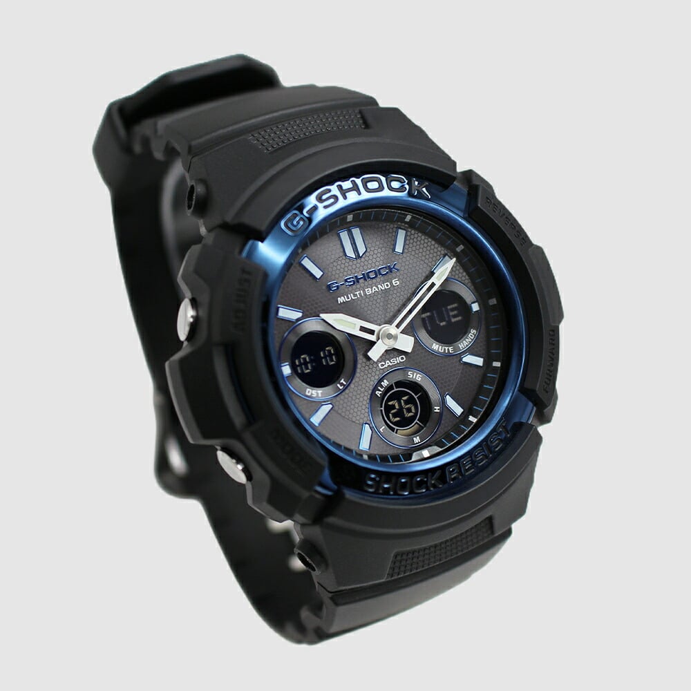 【レビューで延長保証 11年】カシオ CASIO G-SHOCK G-ショック 電波ソーラー AWG-M100A-1A ANALOG-DIGITAL M100 SERIES ブラック ブルー メンズ デジタル 腕時計 ギフト プレゼント【海外正規品】送料無料