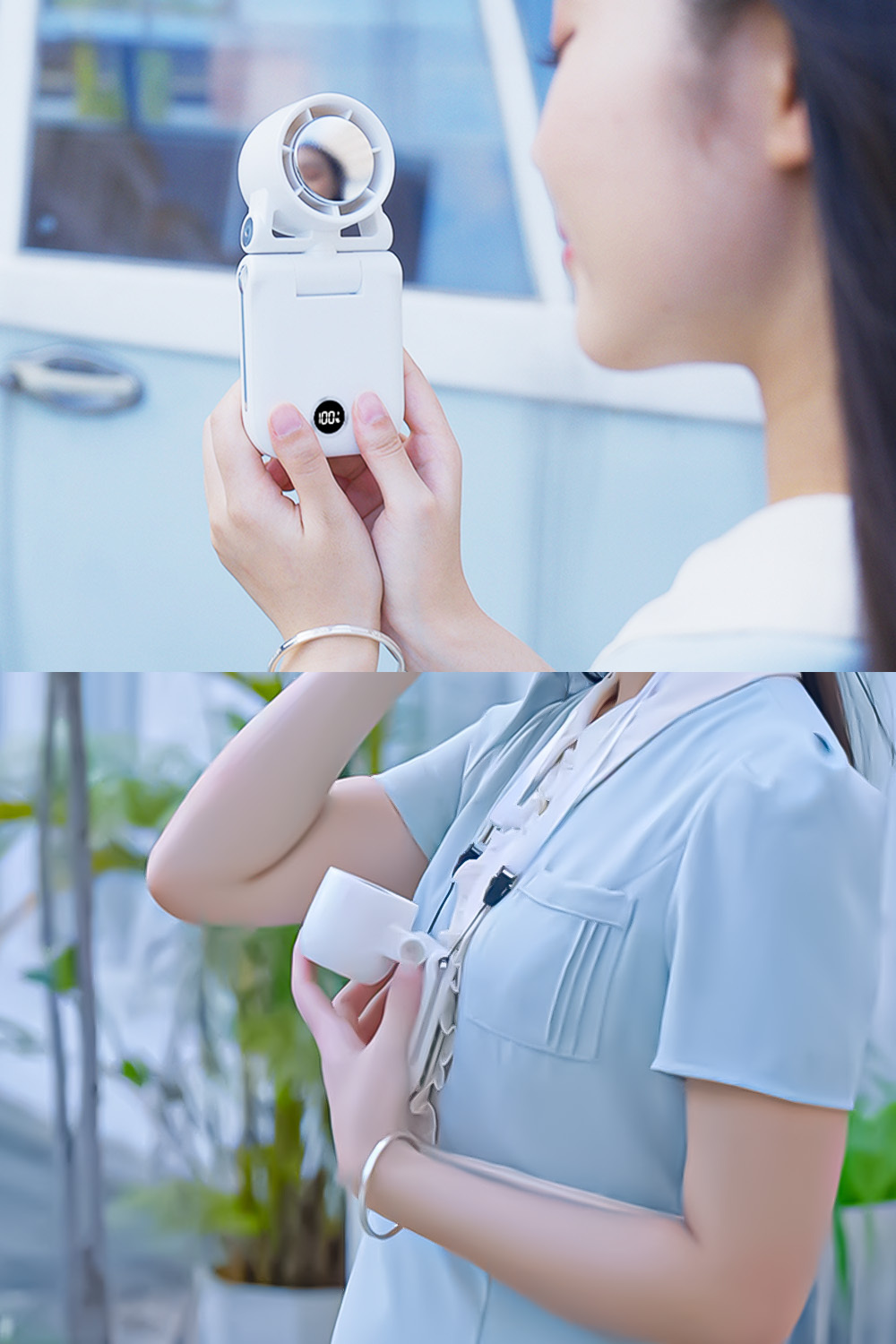 【ラッピング無料 レビュー特典あり】5way クリップ付き ハンディファン 4000mAh ギフト 熱中症対策グッズ 女性 プレゼント 