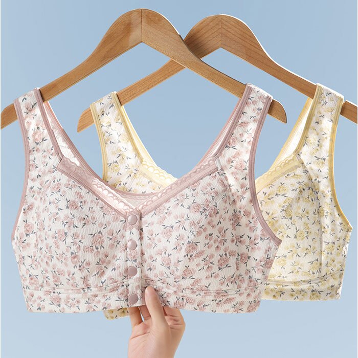 前開き ブラジャー 通販 前開きブラジャー ブラ ナイトブラ マタニティブラ 授乳ブラ フルカップ 前あき ボタン コットン 綿 吸汗性 通気性 フロントボタン ゆったり 着脱簡単