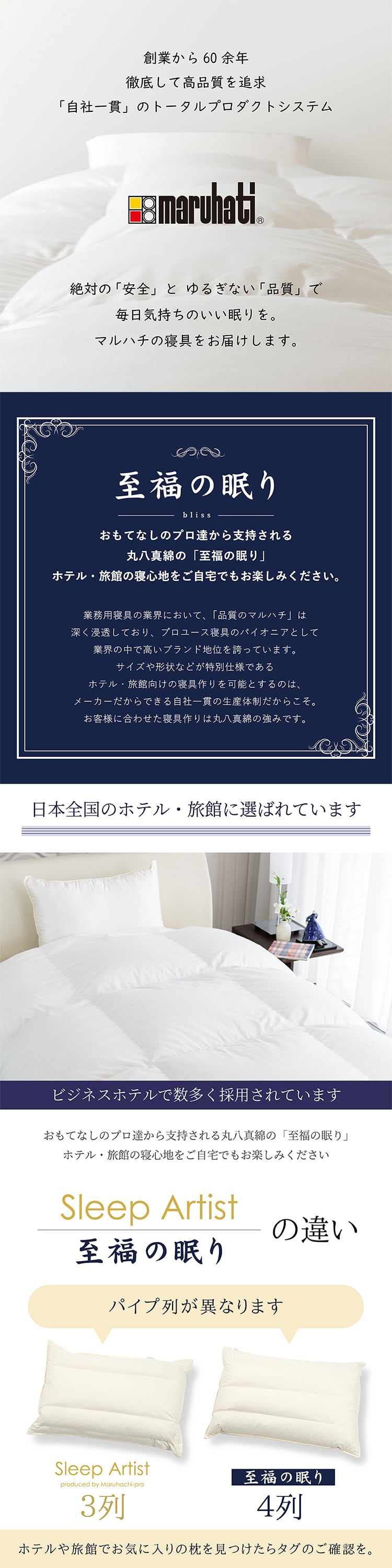 丸八 マルハチ 丸八真綿 ホテル枕 パイプ羽根枕 50×70cm 至福の眠り ラージ 大きめ フェザーパイマー枕 フェザーパイプ枕 旅館 有名ホテル チェーンホテル 送料無料 業務用 プロ用寝具 ホテル仕様 新生活 ギフト プレゼント おしゃれ かわいい