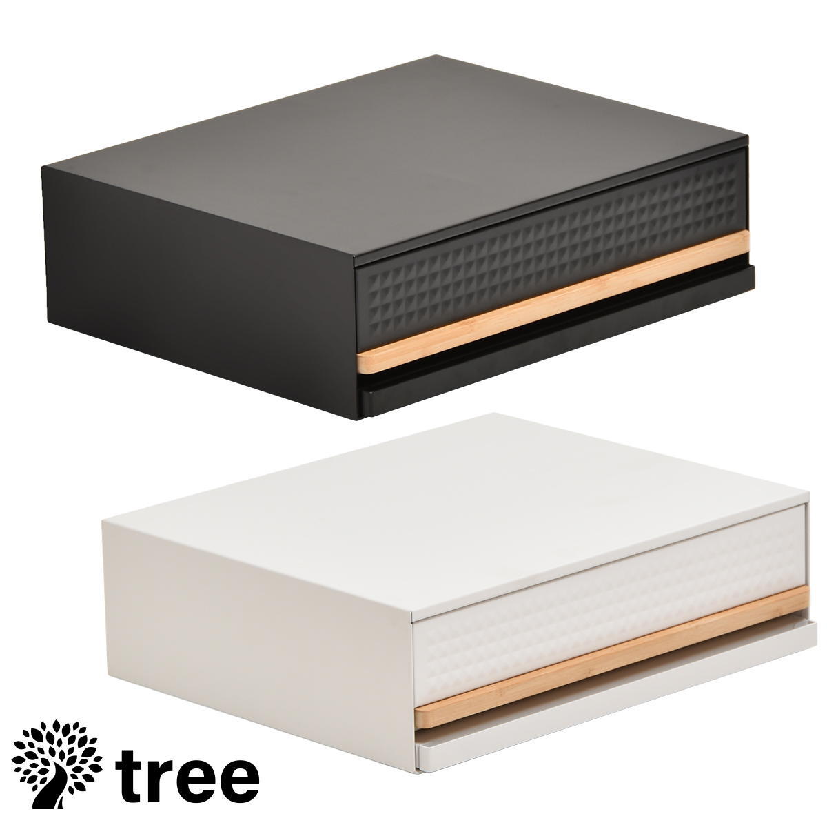 TREE  家電下引き出し収納スライドテーブル TRKS0243 レンジ下収納  キッチン収納 シンプルスタイル モダン 角型 スチール おしゃれ 幅45cm 奥行39cm 高さ14cm