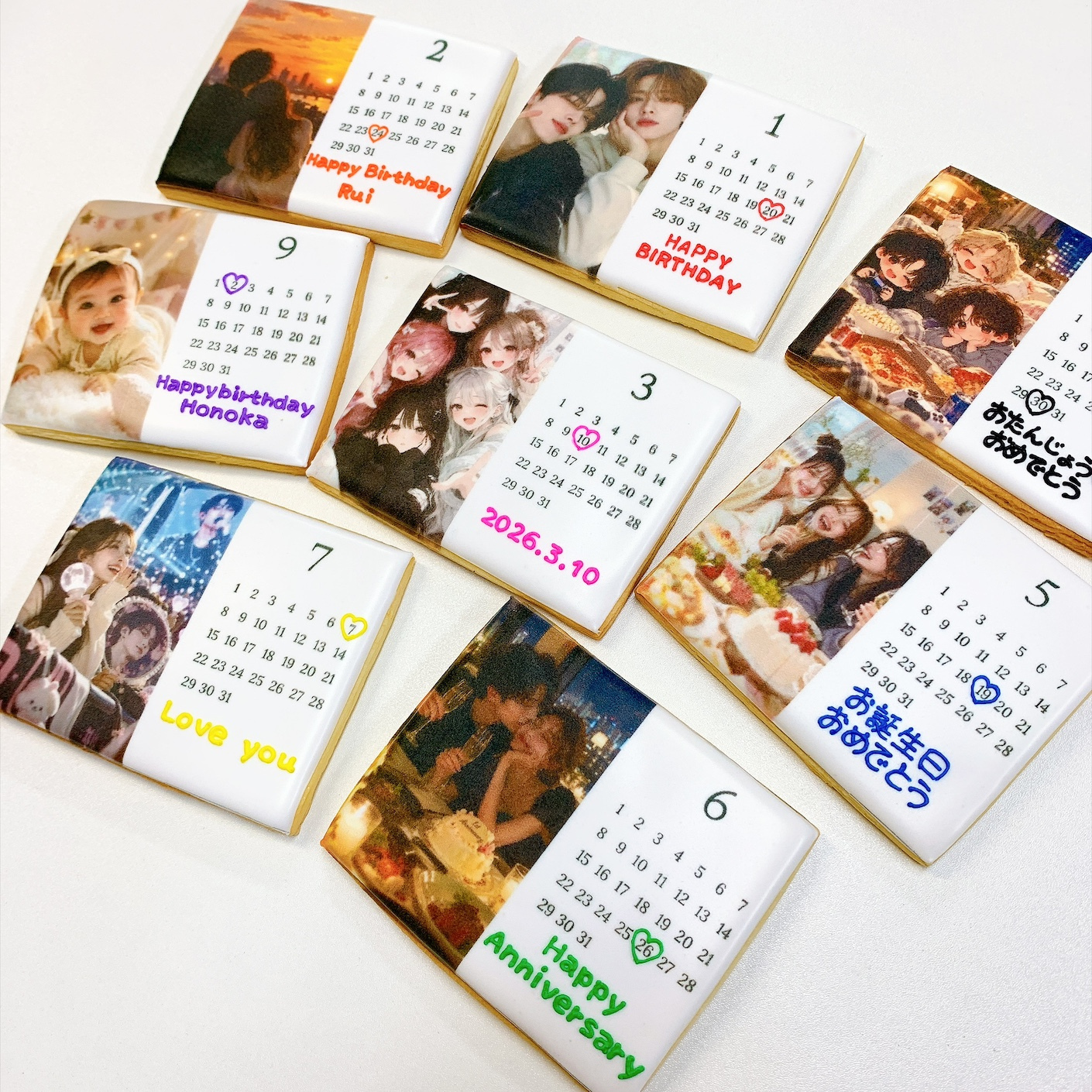 【選べる8色】メモリアルカレンダープリントクッキー【アイシングクッキー】【メッセージクッキー】【ギフトラッピング対応】