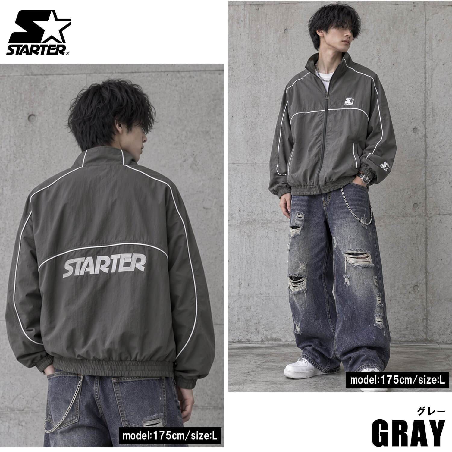 STARTER スターター スタンドブルゾン メンズ レディース sbm-6253トラックジャケット ナイロン タスラン メッシュ裏地 パイピング ワッペン ロゴ 刺繍 ジップアップ オーバーサイズ ストリート ヒップホップ ダンス M L XL 2026FW Karlas