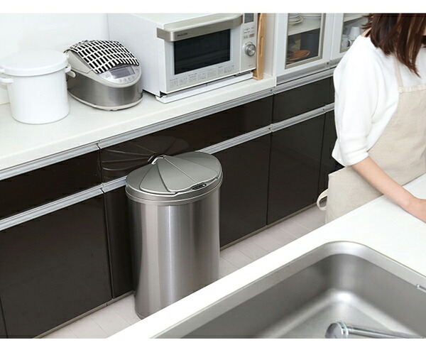 ゴミ箱 ダストボックス 大容量 47L 自動開閉 アルコ ごみ箱 ニオイ漏れにくい 自動 センサー付き くずかご ふた付き おしゃれ キッチン スタイリッシュ 電池式