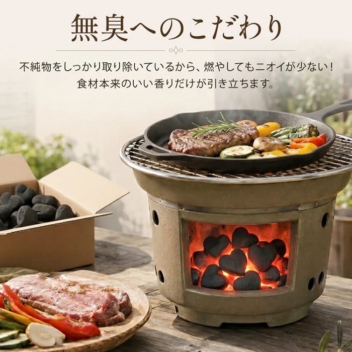 成形炭 ハート形 丸形 10kg 高火力 無臭 低煙 長持ち 遠赤外線 バーベキュー BBQ 暖房 キャンプ 飯盒炊爨 テント 焼き鳥 炭焼き グリル 屋台 蒲焼 直火焼き 新発売 新商品