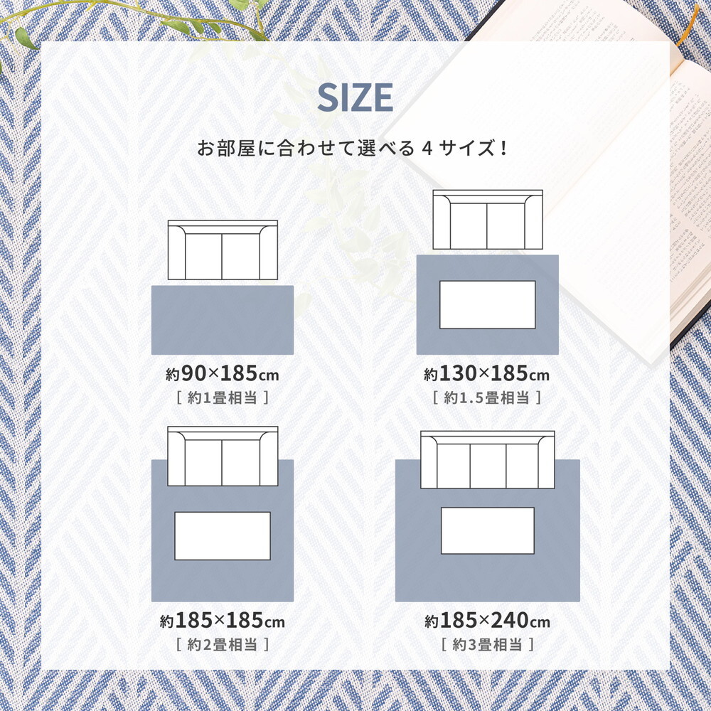 インド綿 ラグ ク 約130×185cm 洗濯機で洗える 滑り止め クラック 滑り止め付き ウレタン マット インテリア 敷物 ウレタンフォーム 綿100% やわらか コットン 通気性 保温 ホワイト ネイビー 新生活