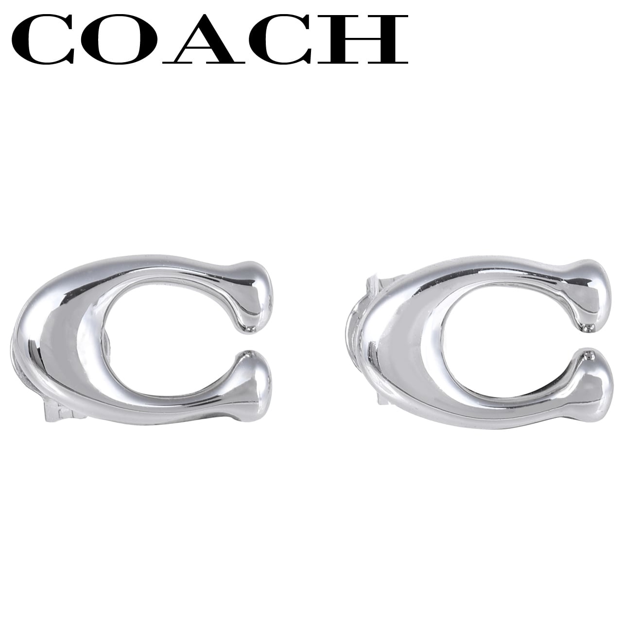 コーチ ピアス シグネチャー 女性 レディース ゴールド シルバー COACH 選べる2カラー 【369816GLD710 369816RHO030】 ジュエリー アクセサリー 【ラッピング無料 誕生日 お祝い プレゼント ギフト 贈り物】